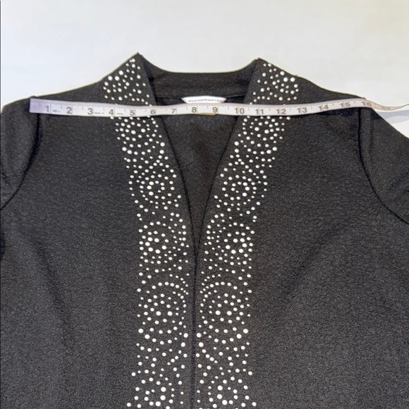 Allison Daley Blazer Black White Elegant Polka Dot Embellishments Women’s Size M - Picture 7 of 11